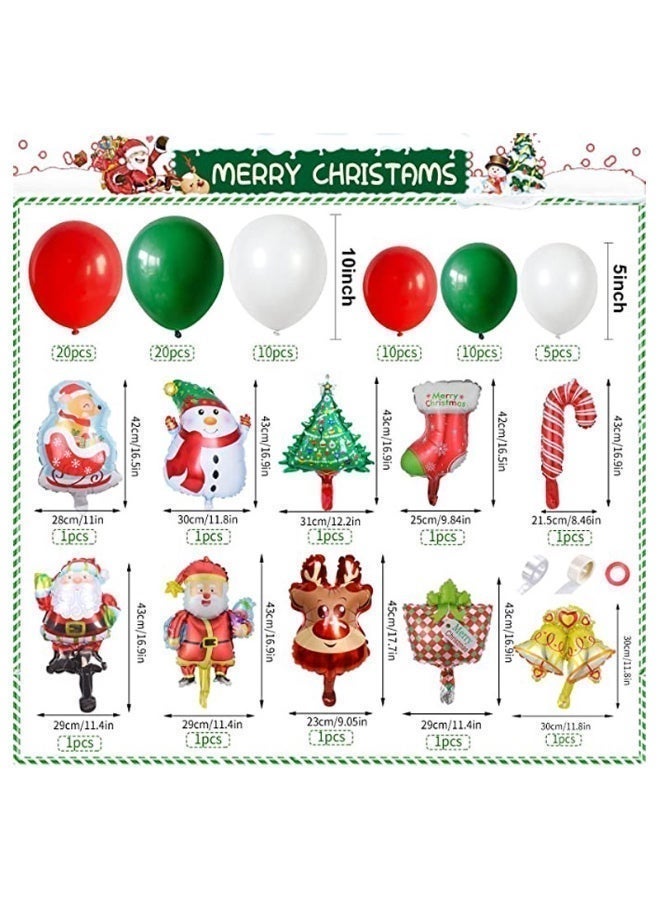 88 PCS Merry Christmas Foil Ballons –Party Decoration with Santa Claus- Christmas Decorations for Home (Santa) - Image 2